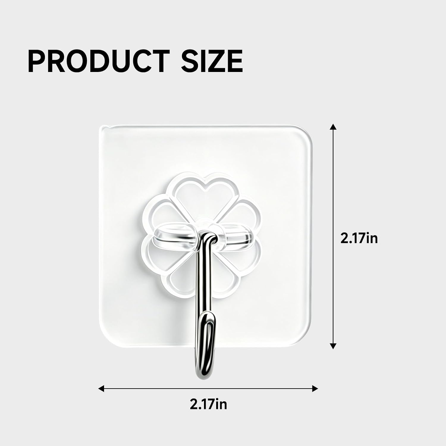 16 Pack Crystal Clear Adhesive Hooks for Hanging. Heavy Duty 22lb | Sticky Hooks. Invisible Clear Wall Hooks No Drill No Damage. Waterproof Shower Hooks for Bathroom Kitchen Towel Keys - Image 8