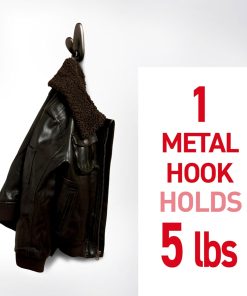 Alternative view of Command 5 lb Large Brushed Nickel Metal Hooks. 2 Coat Hooks and 4 Strips. Damage-Free Hanging with Adhesive. Great for Hanging Back to School Dorm Organizers